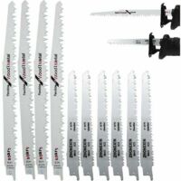 Pack de 10 lames de scie sabre en acier haute teneur carbone – 4 lames R1021L 240mm + 6 lames R644D 150mm – Pour bois et métal