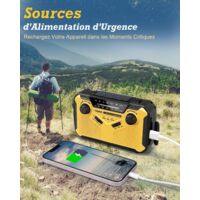 Radio Portable Rechargeable, Radio Dynamo avec Lampe de Poche LED