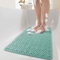 Tapis de douche carré antidérapant 80 x 80 cm en luffa - Lavable et à séchage rapide