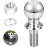 Boule d'attelage 50mm 3,5T – Acier robuste – Capacité de traction 3,5 tonnes – Boulon à tête sphérique 22 mm – Installation rapide sur remorque