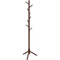 Porte-manteau, porte-manteau autoportant en bois d'hévéa avec 8 crochets, porte-manteau réglable en haauteur, porte-manteau pour porte-manteau, pour la maison, le bureau, l'entrée