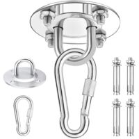 Galozzoit – Crochet de plafond en acier inoxydable 450kg – Rotation 180° – Pour béton et bois – Fixation hamac, chaise, lampe, yoga – 1 pièce