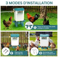 CHAMUTY Automatic 7 Litre Chicken Drinker with Feet, 4 Bowls, Controlled Filtered Float, 1.5 m Stainless Steel Pipe, Automatic Chicken Water Dispenser for Ducks, Geese, Turkeys and Pigeons