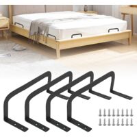Barre de retenue de matelas antidérapante en acier inoxydable – Lot de 4 pièces – Installation facile – Pour matelas de 10 à 30 cm d'épaisseur
