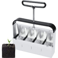 Outil de blocage de terre manuel - Outil de jardinage presse motte - 5cm - Bloque le sol - Avec poignée antidérapante, presse motte pour semis, confortable pour planter, transplanter, serre