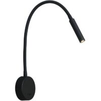 Lampada da lettura nera, lampada LED flessibile a collo d'oca 3W 3000K, lampada da lettura a parete 240V con interruttore per camere da letto, soggiorni, interni