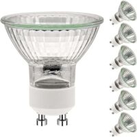 FOREHILL Ampoules GU10 35W, GU10 Ampoules Halogènes,Ampoule Spot AC 230V 35W, GU10 Halogen Ampoules Halogène 2 Broches 35° Angle de Rayonnement 2700K Dimmable Blanc Chaud, Pack de 6