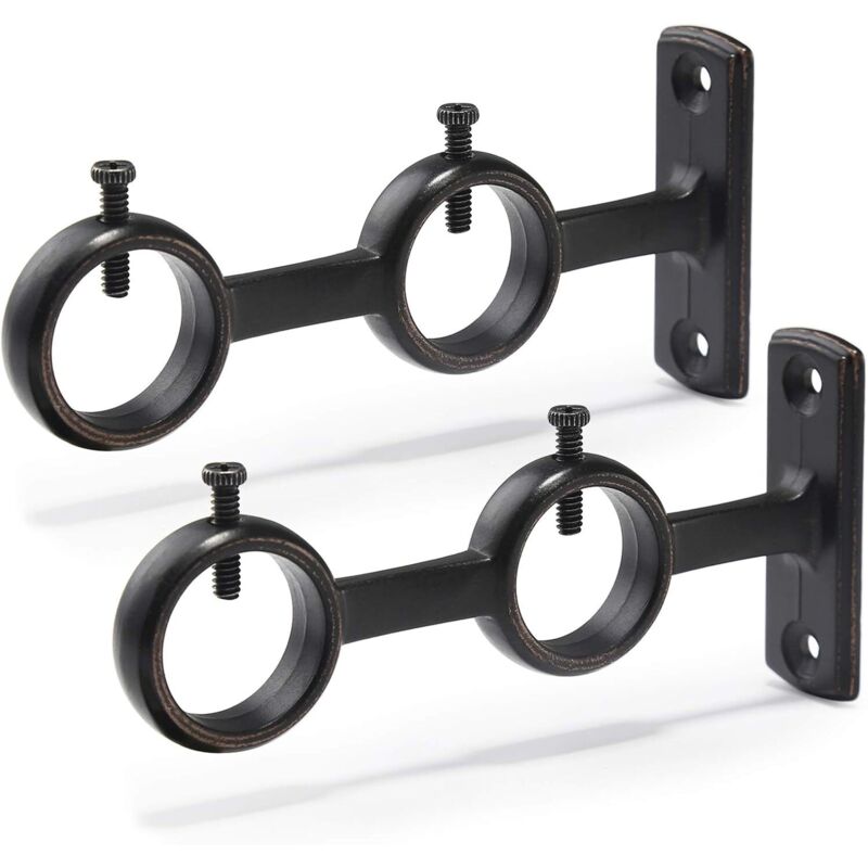 Supports Tringle à Rideau 25-28 Mm - Lot De 2 - Alliage D'Aluminium Robuste - Blanc Élégant - Charge 30 Kg - Installation Facile
