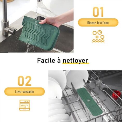 Lot De 3 Tapis De Robinet En Silicone Anti-Éclaboussures – Drainage Efficace Pour Évier Cuisine & Salle De Bain