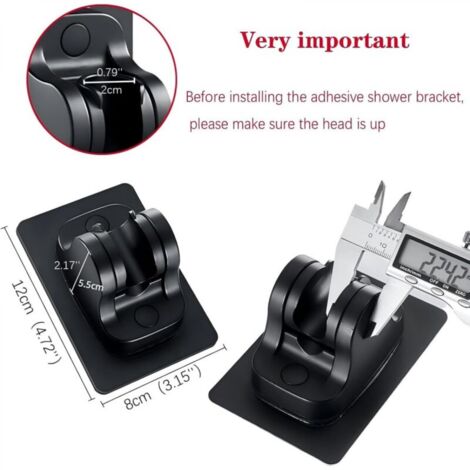 JustYit Support Douchette 2 Pièces - Fixation Murale Sans Percage Ou Avec Vis Pour Pommeau De Douche