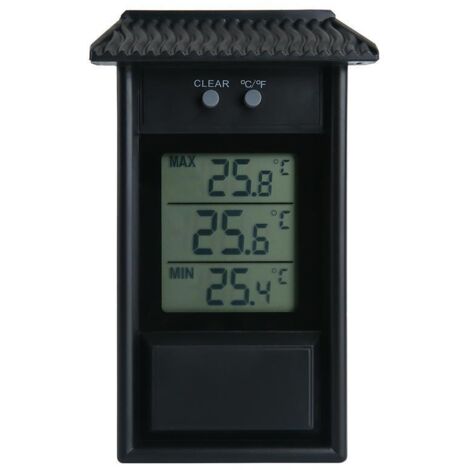 thermomètre numérique , résistant aux intempéries, utilisable à l'intérieur ou à l'extérieur, Noir (1/5)