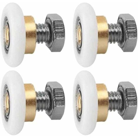 Rouleau De Porte Coulissante, 4 PCS Rouleaux De Douche, Rouleau Roulette Roue ​pour Porte de Douche Roulettes Coulissantes Porte Roue de Remplacement(20MM) (1/5)