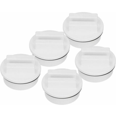 5 pièces Bouchon d'hivernage Bouchon de Retour de Piscine 1.5 Pouces Bouchons de Tuyau de Piscine fileté Piscine Spa Retour Ligne de vidange avec Joint torique,,blanc (1/5)