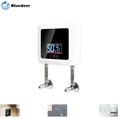 Chauffe-eau électrique instantané 7500W – Tension 220V – Température réglable 30-55°C – Installation facile sous évier – Écran numérique