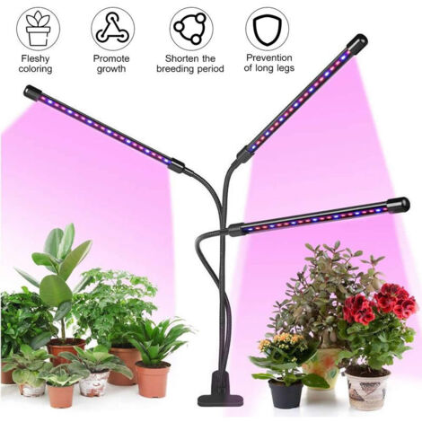 3-Head Se Developpent Legere Bras Reglable 60 Ampoule Led Lampes Avec Plante Qui Pousse Marche / Arret Automatique 3/9 / 12H Synchronisation Intelligente 9 Niveaux De Luminosite Pour Plantes D'Interie (1/5)