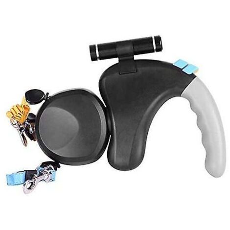 Double laisse rétractable pour chien avec lumière LED, laisse double chien pour animaux de compagnie, rétractable automatique pour chien (1/3)