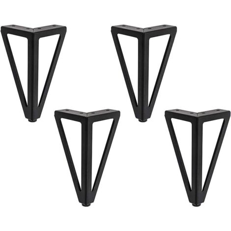 Un ensemble de 4 pieds de meubles pour tables TV, pieds de table basse, etc. (15cm,noir), Ensoleillé (1/4)