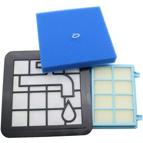 Kit de Filtres Lavables en Mousse pour Aspirateur Philips Power Pro Compact FC9331/09 FC9332/09 FC8010/01 FC8010 (1/3)