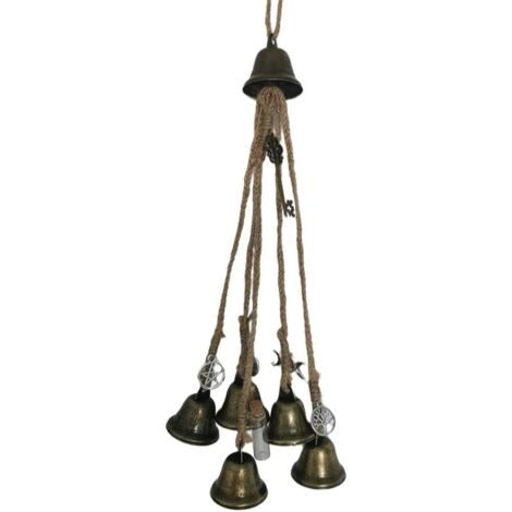 Cloches de sorcière, protection de la porte du jardin carillons éoliennes feng shui suspendus pour le porche, Ensoleillé (1/5)