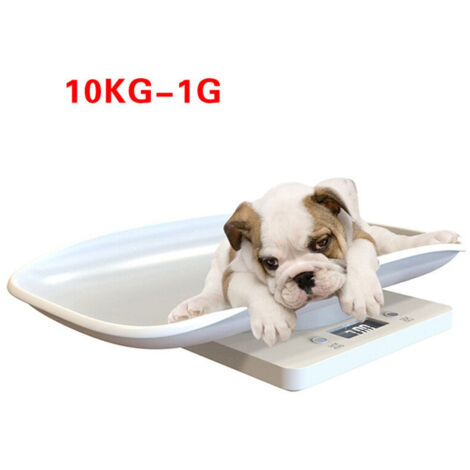 Pèse-personne numérique pour bébé et animaux jusqu'à 10 kg – Balance blanche en plastique ABS – Écran LCD HD rétroéclairé – Dimensions 293 x 206 x 58 mm (1/5)