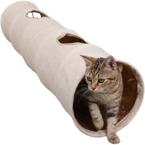 Tunnel pour chat 120 cm – Tunnel pliable en polyester – Bruissant avec balle en peluche – Espace de jeu interactif – Einemgeld