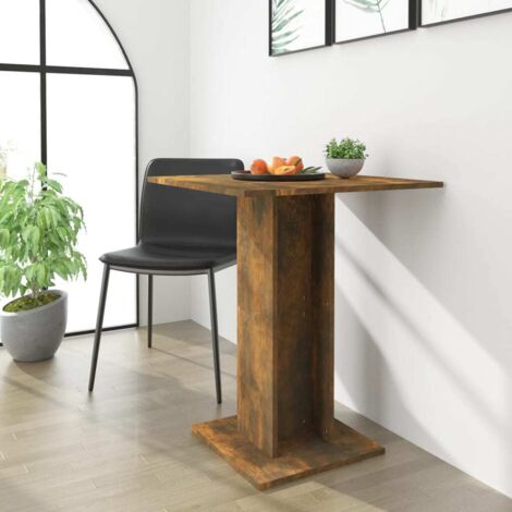 INLIFE Table de bistro Chêne fumé 60x60x75 cm Bois d'ingénierie (1/5)
