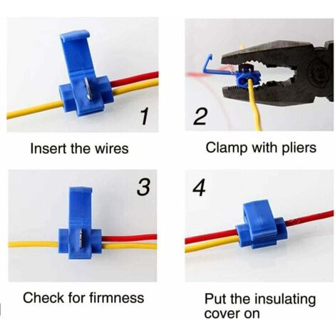 Roleader – Lot de 50 cosses électriques rapides – 25 rouges et 25 bleues – Connexion sécurisée sans dénudage – Sections 0.5-1.0 mm² et 1.0-2.5 mm² (1/4)