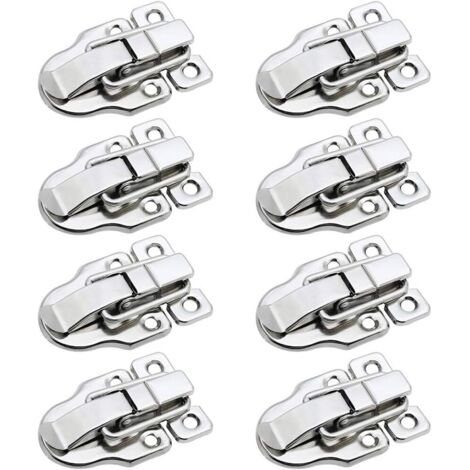 Lot de 8 Loquets à Bascule Fermeture à Levier Métallique Fermoir à Bascule Loquet Boîte à Ressort Fermeture pour Coffre Boîte à Outil Boîte de Rangement (1/5)