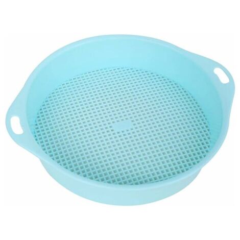 Tamis de sol en plastique rond en maille pour jardin tamis de sable tamis pour semis, outil de culture avec accoudoirs pour enfants et adultes Tamis à Pierre filtrante (1/5)
