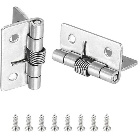 4 pièces charnières à ressort à ouverture fermeture automatique(3,8 cm), charnières de porte à ressort en acier inoxydable 304, charnières à fermeture automatique pour portes invisibles (1/4)