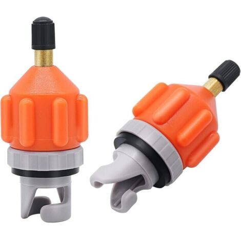 Lot de 2 adaptateurs de pompe gonflables pour stand up paddle – Adaptateur universel standard de valve d'air Schrader, adaptateur de connecteur de tête de pompe pour bateaux gonflables, kayaks, planch (1/4)