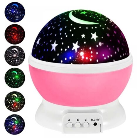 Veilleuse à Projection d'étoiles de plafond rotative à 360 °, 8 Modes de couleur, cadeau pour bébé, noël, anniversaire (1/4)