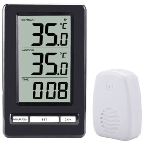 Thermomètre Intérieur et Extérieur, Thermomètre sans Fil Numérique avec Capteurs Sonde, HD Écran LCD Détecteur de Température, Mémoire de Min/Max, ℃/℉ (1/4)