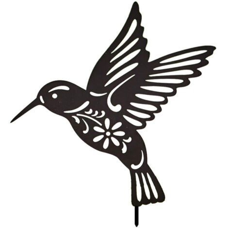 1 pcs Décoration Murale Colibri Oiseau En Métal Noir, Colibri Sculpture En Fer Colibri En Murale En Métal À Suspendre Décoration, Art Mural En Métal Oiseaux Pour Jardin Yard Paysage (le noir) (1/4)