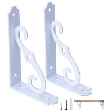 Support triangulaire, blanc, 127 mm x 89 mm, 2 supports Étagère murale, cadre de support pour bibliothèque (1/5)