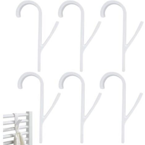Crochet Radiateur Seche Serviette 4 Pcs Crochet pour Radiateurs Plastique,Crochet Serviette Salle De Bain,Porte Serviettes,pour Tous Les Radiateurs Standards(Blanc) (1/5)