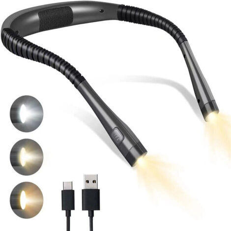 Compagnon de Lecture Confortable - Lampe Rechargeable à 3 Lumières Protectrices, Flexible et à Luminosité Réglable - Idéale pour la Lecture, le Tricot, la Réparation (1/5)