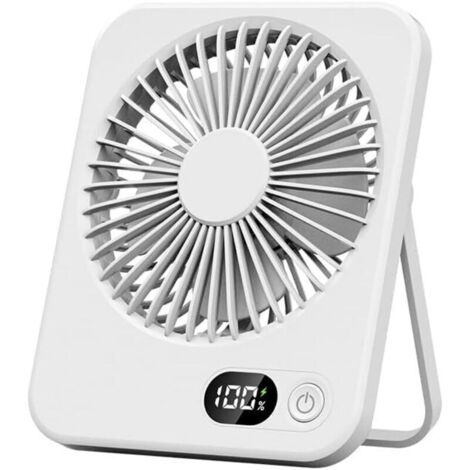 Mini ventilateur de bureau portable, chargement USB, fin et léger, conçu pour les voyages, la marche et l'utilisation en extérieur, blanc (1/4)