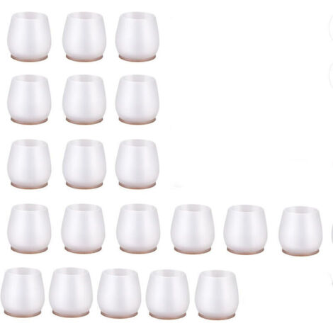 Protege 20PCS Pied de Chaise Protectors Capuchon Protecteur Couvre Transparent Rond Antibruit XS Fit (1/4)