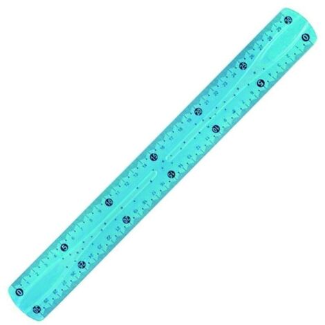 1 PCS Règle Souple 30cm / Instrument de Mesure Incassable/Mesure en centimètre (30) et en Pouces (12) - Couleur aléatoire (bleu, jaune, vert, ...) (1/4)