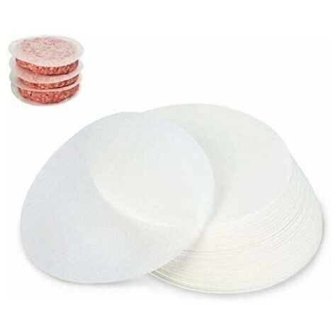500 feuilles de papier antiadhésif, diamètre 12,5 cm, papier à steak déchiqueté, plaque à burger (1/4)