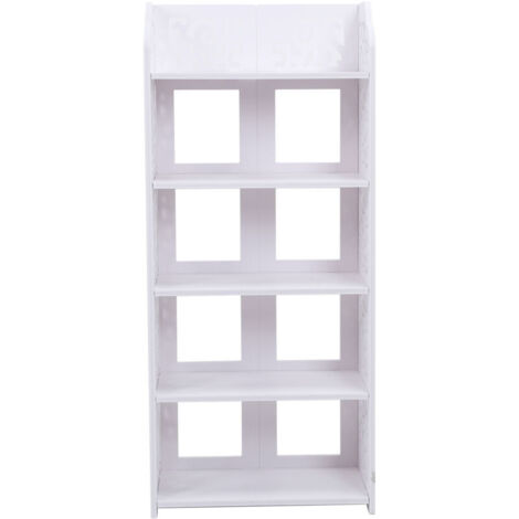 Etagère à Chaussures Blanc à 5 Niveaux Meuble de Rangement de Salle de Bain, Bibliothèque Ajourée, Organisateur de Rangement sur Pied, Etagère de Rangement pour Couloir, Salle de Bains, Salon (1/5)