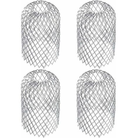 Paquet de 4 grilles de gouttière, filtre à feuilles en maille, couvercle de gouttière en acier inoxydable 8x17cm pour env. (1/4)