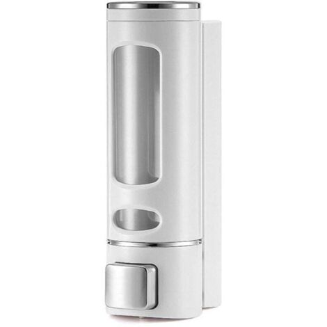 Distributeur de Savon Mural 450ml - Distributeur Manuel de shampoing et de Gel Douche pour la Salle de Bain et la Cuisine - Récipient à Lotion - Pratique et élégant (1/4)