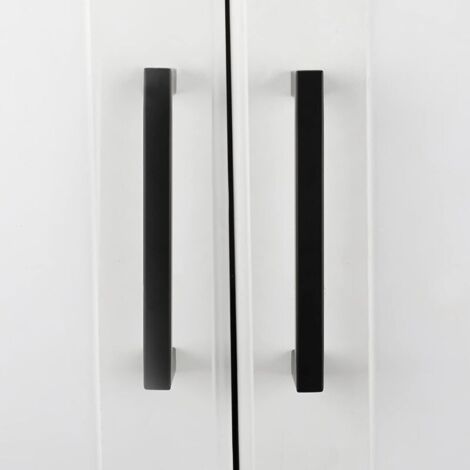 Lot de 1 Poignées de Porte Cuisine Noires Poignées de Meuble Cuisine Noires Poignées Placard Noires avec Finition Mate en Acier Inoxydable Entraxe (1/4)