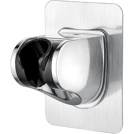 Support Douche Sans Percage Colle 3M- Support Pommeau de Douche Universel, Réglable (45°), Support Douchette Mural Charge Jusqu'à 18 kg, pour Pommeau de Douche Douchette Salle de Bain, Chrome (1/4)
