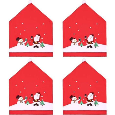 Housses de chaise de noël, 4 pièces, décoration de chaise pour fête de noël et dîner (1/4)