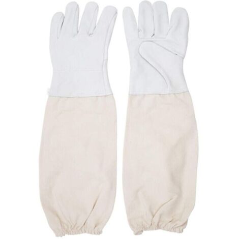 (M) Gants de protection en peau de mouton pour apiculteurs, gants universels en cuir pour apiculteurs avec housse ventilée, gants anti-piqûres, outils d'apiculture (1/4)