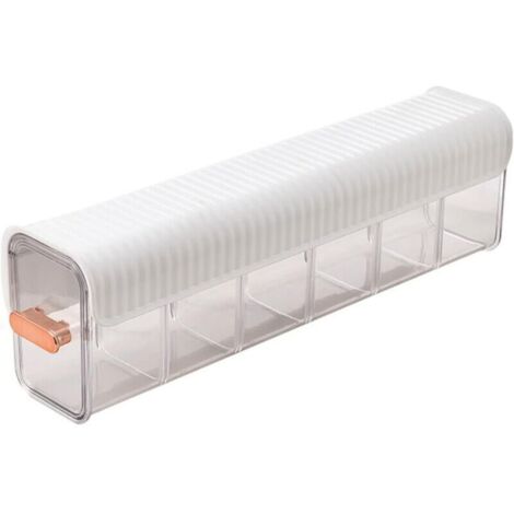 Boîte de rangement murale transparente à 6 compartiments, pas besoin de percer de trous, adaptée aux chaussettes, sous-vêtements, vêtements, vêtements, cravates (1/4)