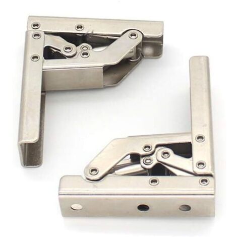2 pièces de support de charnière pliable à 90 degrés épaissi reliant la charnière d'armoire support caché cadre de table accessoires de meubles (1/3)